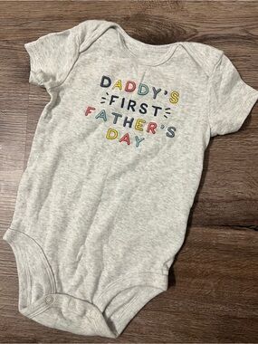 Carter's Heather Gray 'Daddy's First Father's Day' One-Piece